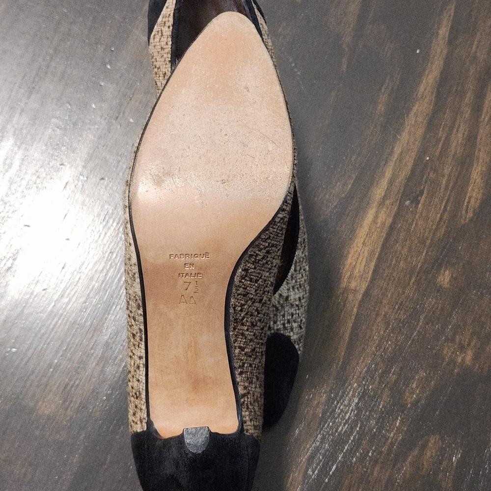 Vintage Valerio Valentini Pump Heels Women's 7.5 AA Brown Black Made In Italy - Picture 4 of 6